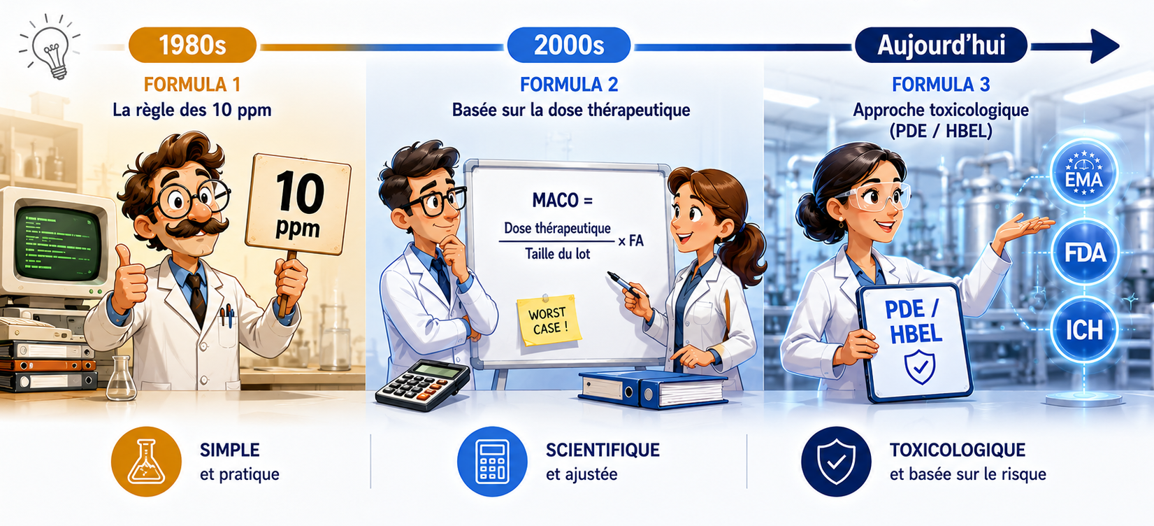 Évolution des approches de calcul du MACO en validation nettoyage